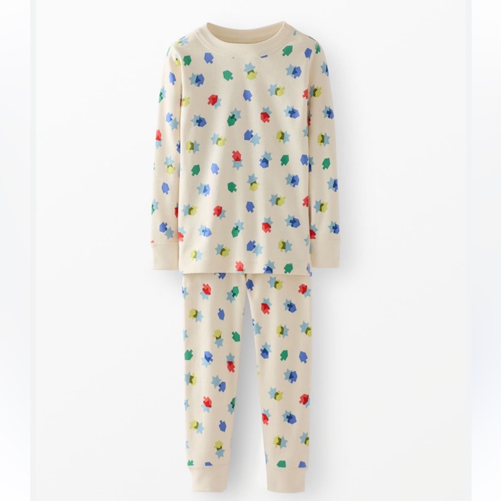 *Hanna Andersson Hanukkah Cream Pajama Set with Colorful Prints